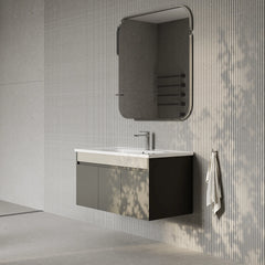 Darcy 1000mm Matt Grey Wall Hung Vanity Unit with Ceramic Basin