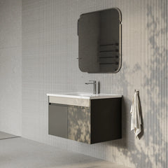 Darcy 800mm Matt Grey Wall Hung Vanity Unit with Ceramic Basin