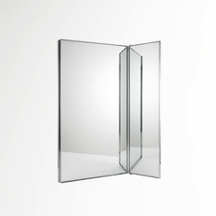 Aluminium Folding Mirror 500x1000mm with Hinged Side Panel | Wall Mounted