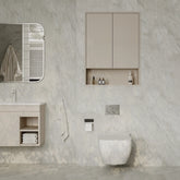 Luna Wall-Mounted Bathroom Storage Cabinet with Open Shelf | Green, Dark Grey or White