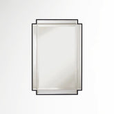 Rectangular Bevelled Mirror 600x900mm with Matt Black Frame | Wall Mounted
