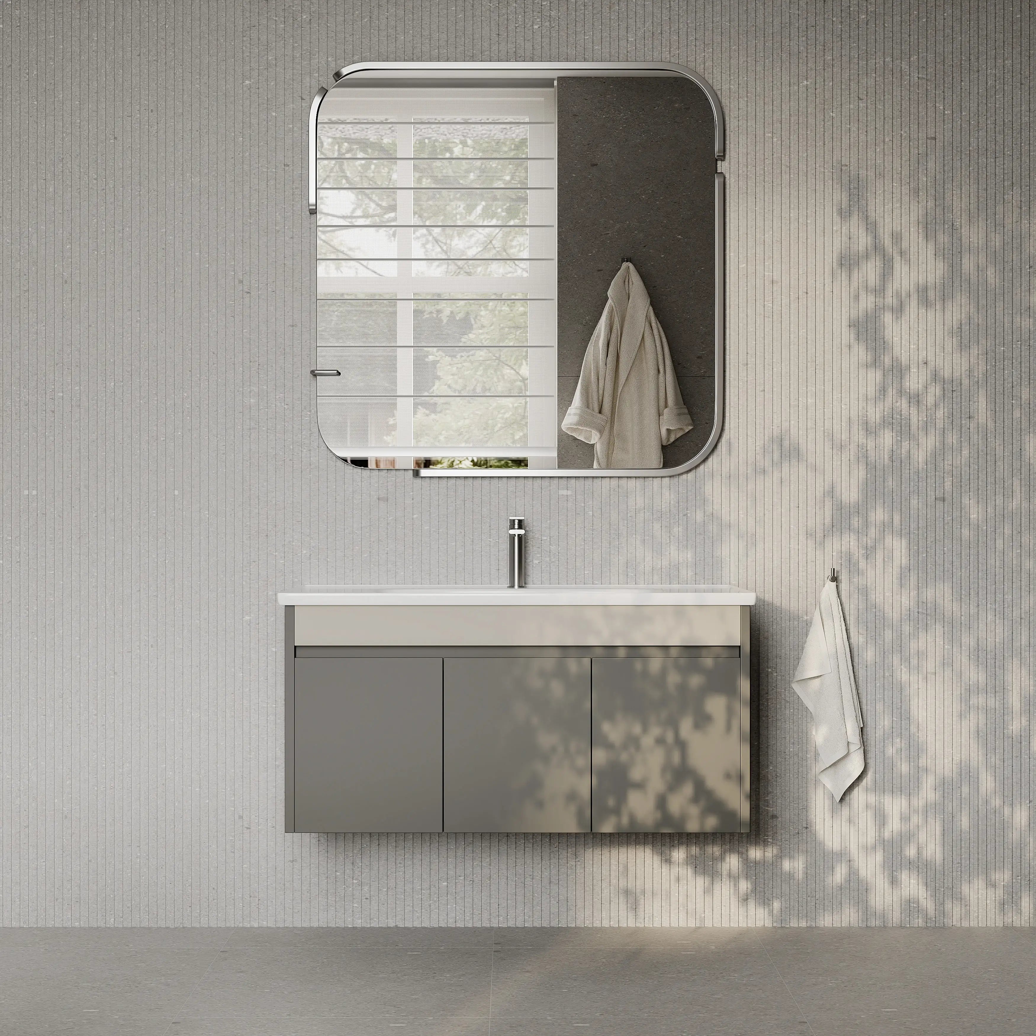 Darcy 1000mm Matt Grey Wall Hung Vanity Unit with Ceramic Basin