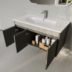 Darcy 1000mm Matt Grey Wall Hung Vanity Unit with Ceramic Basin
