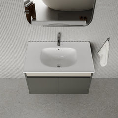 Darcy 800mm Matt Grey Wall Hung Vanity Unit with Ceramic Basin