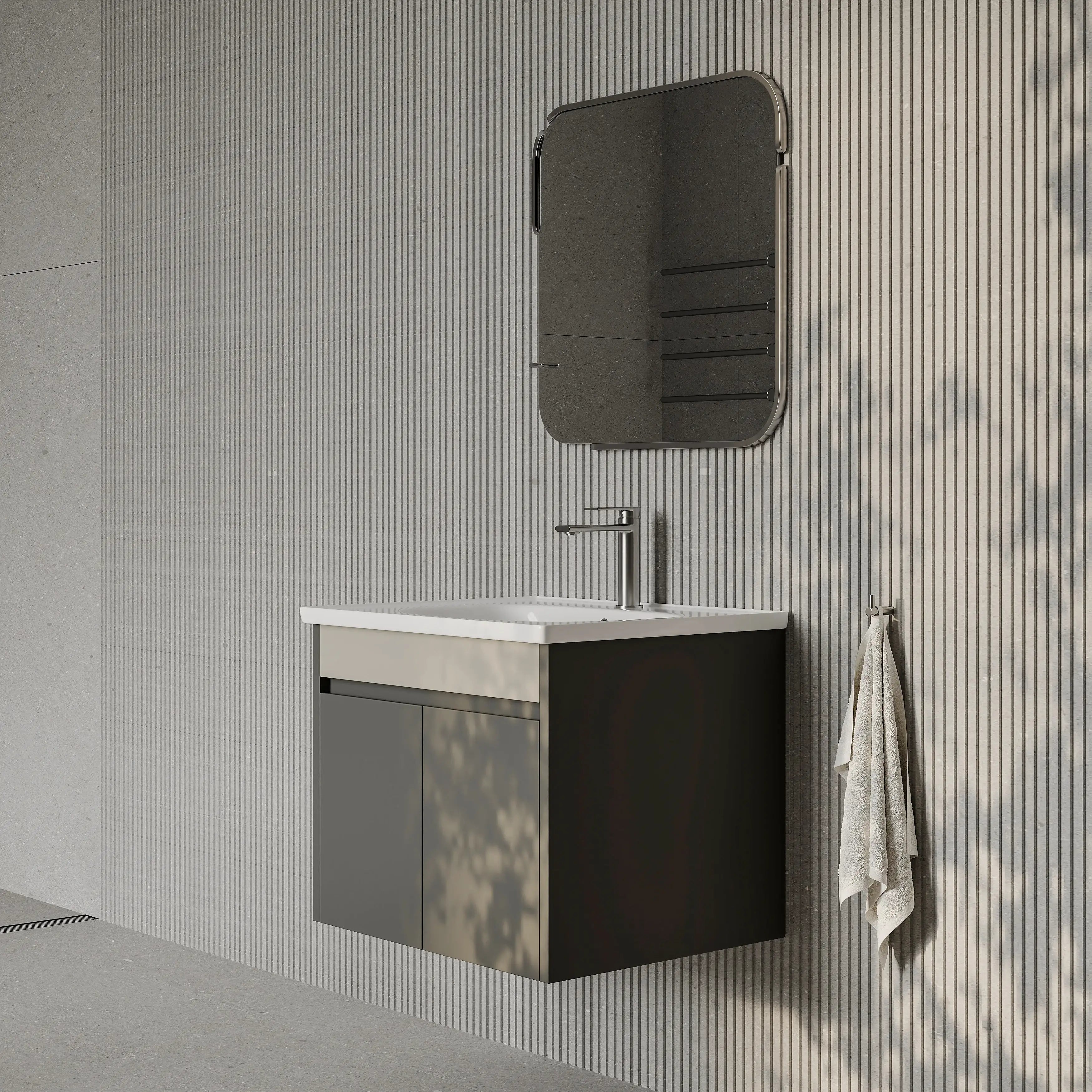 Darcy 600mm Matt Grey Wall Hung Vanity Unit with Ceramic Basin