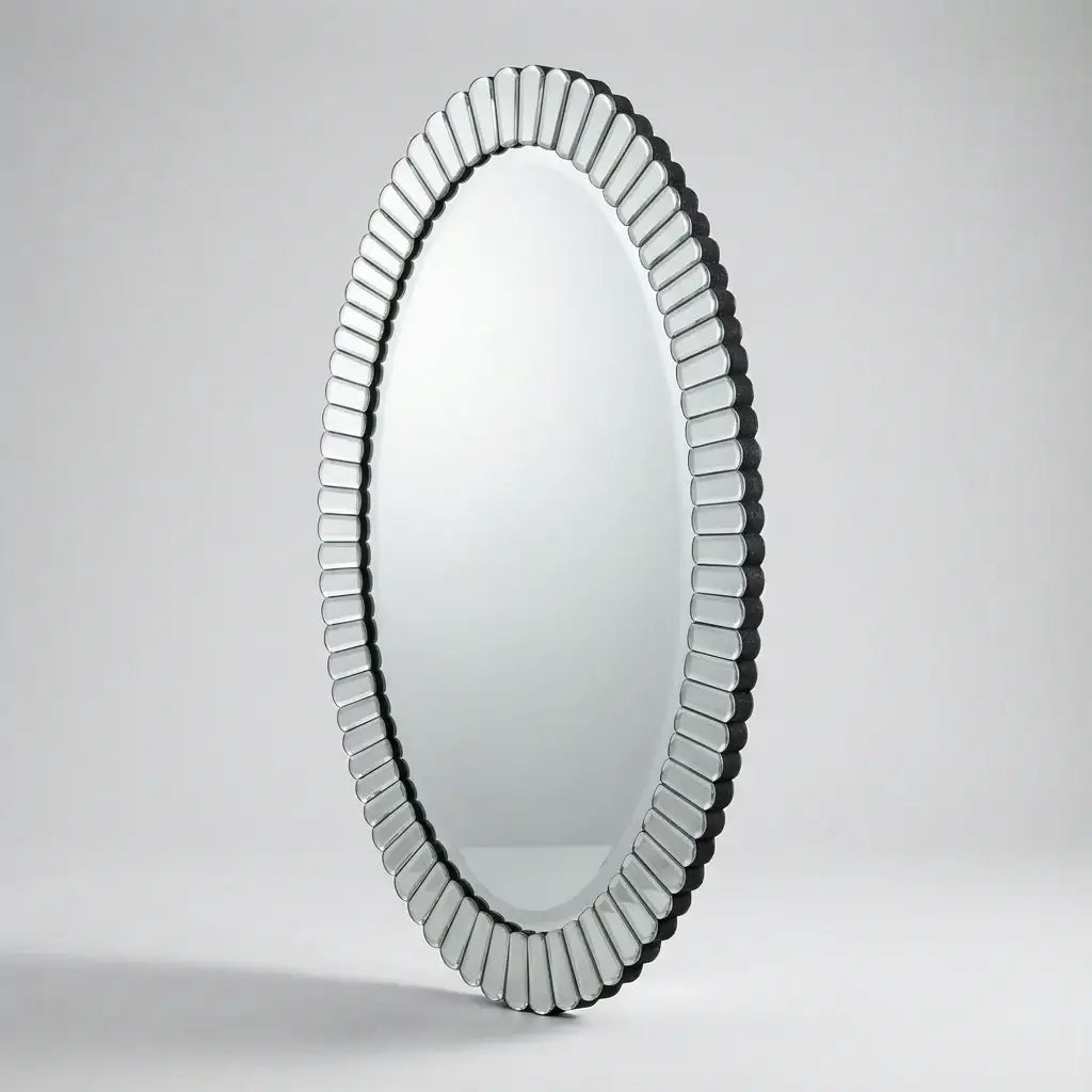 Celeste 600x900mm Oval Bathroom Mirror with Scalloped Edge Frame