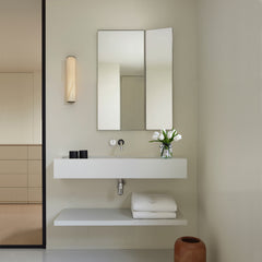 Aluminium Folding Mirror 500x1000mm with Hinged Side Panel | Wall Mounted